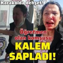 Komşusuna kalemi sapladı!