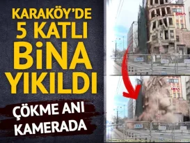 Beyoğlu’ndaki 5 katlı metruk bina çöktü! Risk nedeniyle önlem alınmıştı,